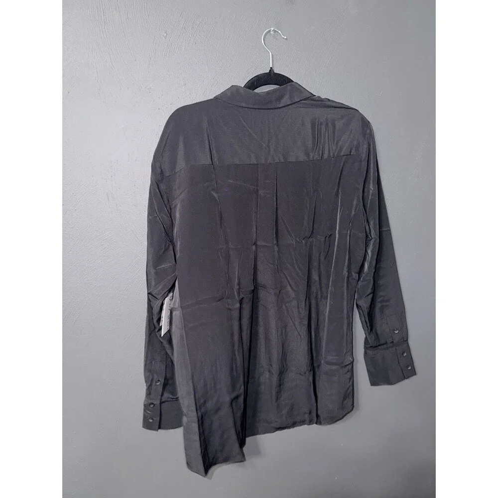 Nine West Shirt Womens XL Black Regular Fit Long Sleeve Button Down Collared - Picture 5 of 5